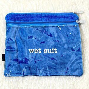 Miamica Bikini Bag with Wet Suit Compartment OS Blue 11 x 9 x .5